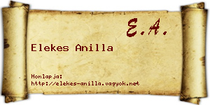 Elekes Anilla névjegykártya